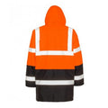 Fluorescent Orange-Black - Back - Result Adults Unisex Core Motorway Two Tone Safety Jacket