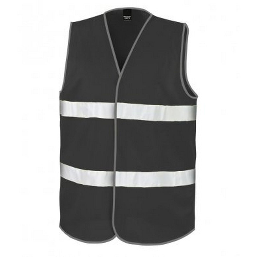 Black - Front - Result Adults Unisex Core Enhanced Vis Vest