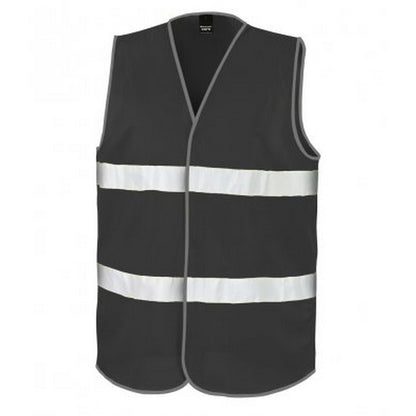Black - Front - Result Adults Unisex Core Enhanced Vis Vest