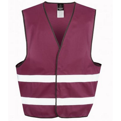 Burgundy - Front - Result Adults Unisex Core Enhanced Vis Vest