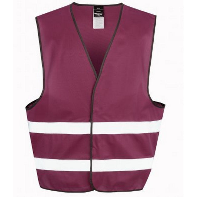 Burgundy - Front - Result Adults Unisex Core Enhanced Vis Vest