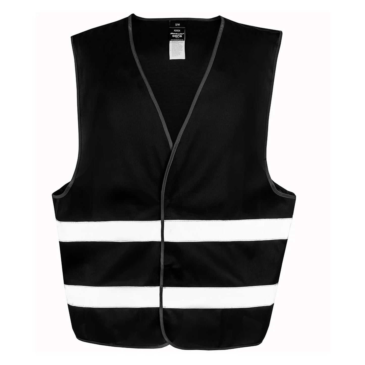 Black - Front - Result Adults Unisex Core Enhanced Vis Vest