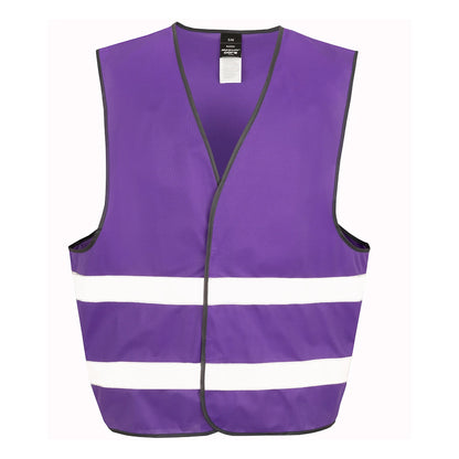 Purple - Front - Result Adults Unisex Core Enhanced Vis Vest