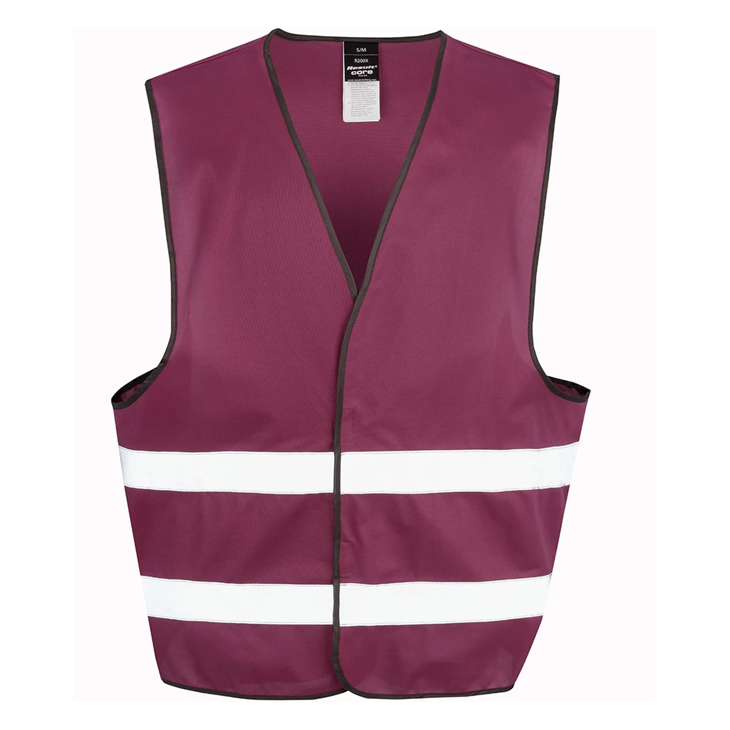 Burgundy - Front - Result Adults Unisex Core Enhanced Vis Vest