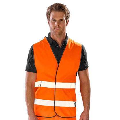 Fluorescent Orange - Back - Result Adults Unisex Core Motorist Hi-Vis Vest