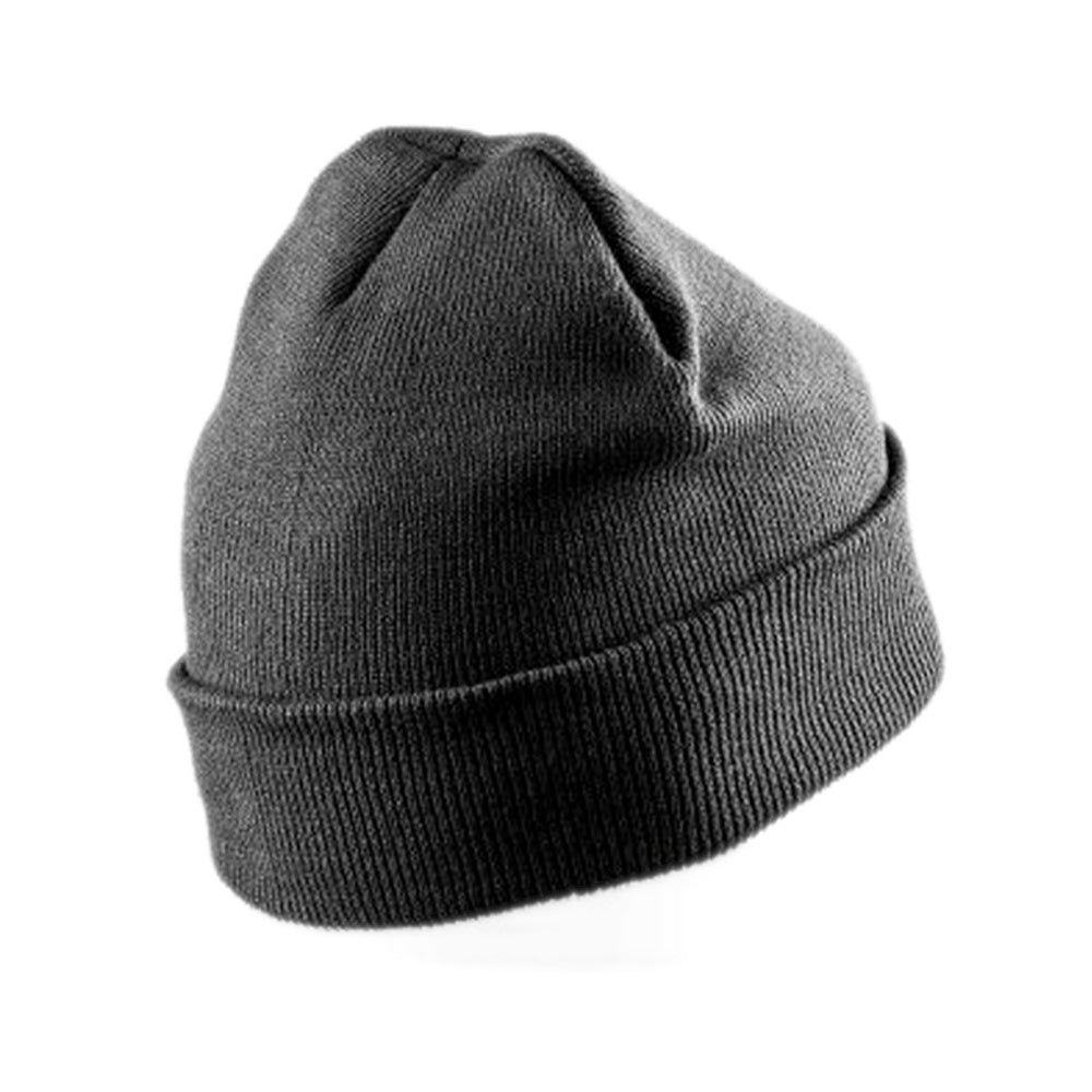 Grey - Back - Result Adults Unisex Double Knit Printers Beanie