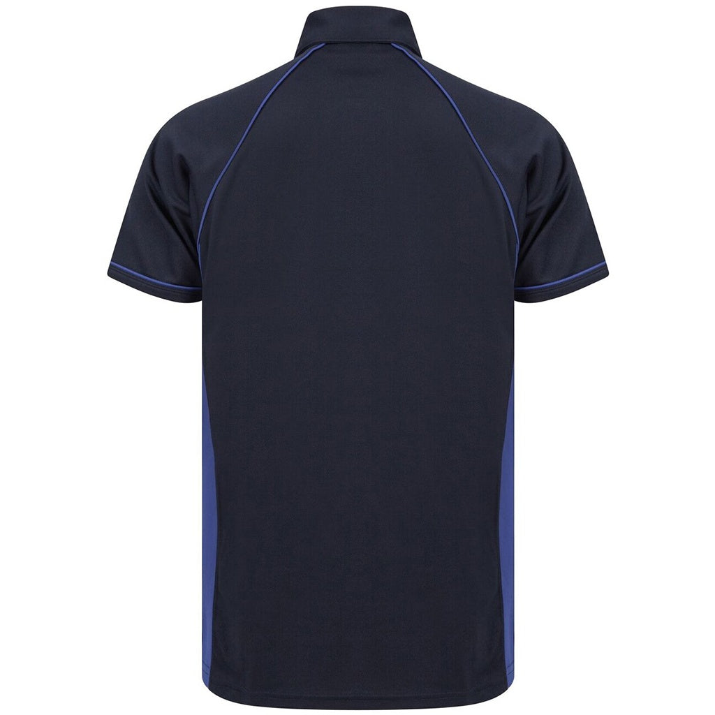 Navy-Royal Blue - Back - Finden And Hales Mens Performance Piped Polo Shirt
