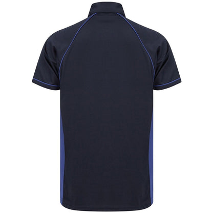 Navy-Royal Blue - Back - Finden And Hales Mens Performance Piped Polo Shirt