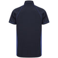 Navy-Royal Blue - Back - Finden and Hales Mens Performance Piped Polo Shirt