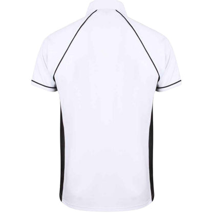 White-Black-Black - Back - Finden And Hales Mens Performance Piped Polo Shirt