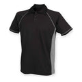 Grey-Black - Front - Finden and Hales Mens Performance Piped Polo Shirt