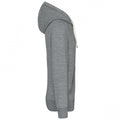 Slub Grey Heather - Side - Kariban Vintage Adults Unisex Hooded Sweatshirt