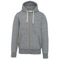 Slub Grey Heather - Front - Kariban Vintage Adults Unisex Zip Hooded Sweatshirt