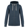 Night Blue Heather - Front - Kariban Vintage Adults Unisex Zip Hooded Sweatshirt