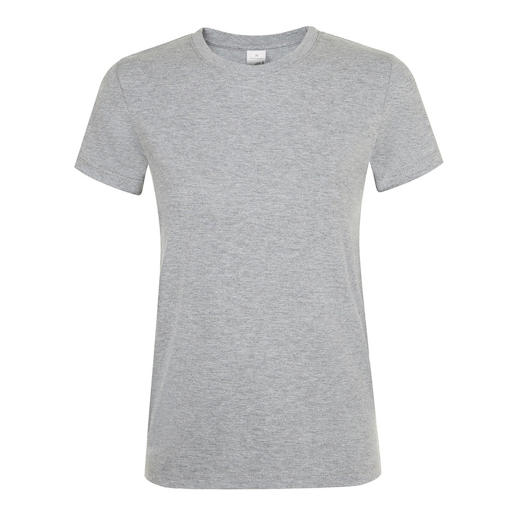 Grey Marl - Front - SOLS Womens-Ladies Regent Short Sleeve T-Shirt