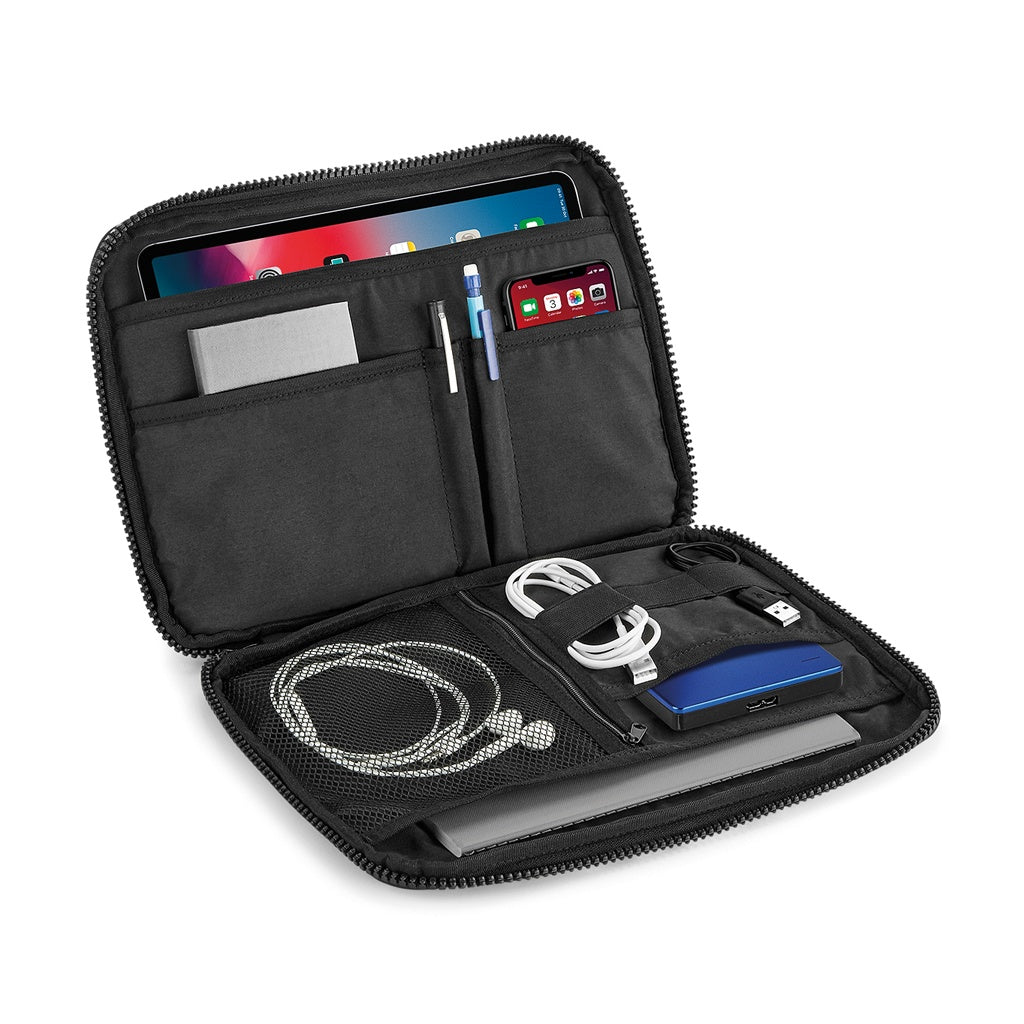 Black - Back - BagBase Essential Tech Organiser