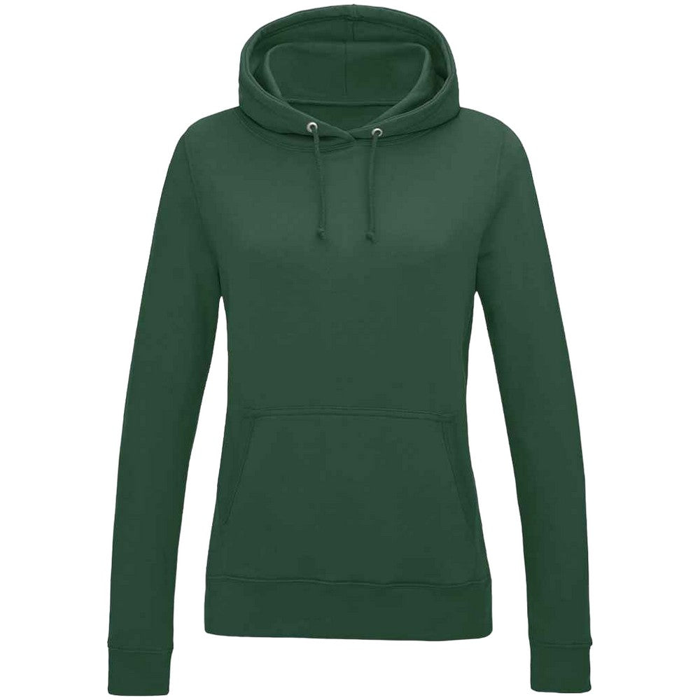 Bottle Green - Front - AWDis Womens-Ladies Girlie College Hoodie