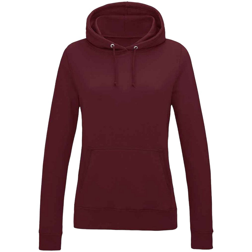Burgundy - Front - AWDis Womens-Ladies Girlie College Hoodie