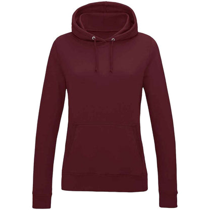 Burgundy - Front - AWDis Womens-Ladies Girlie College Hoodie