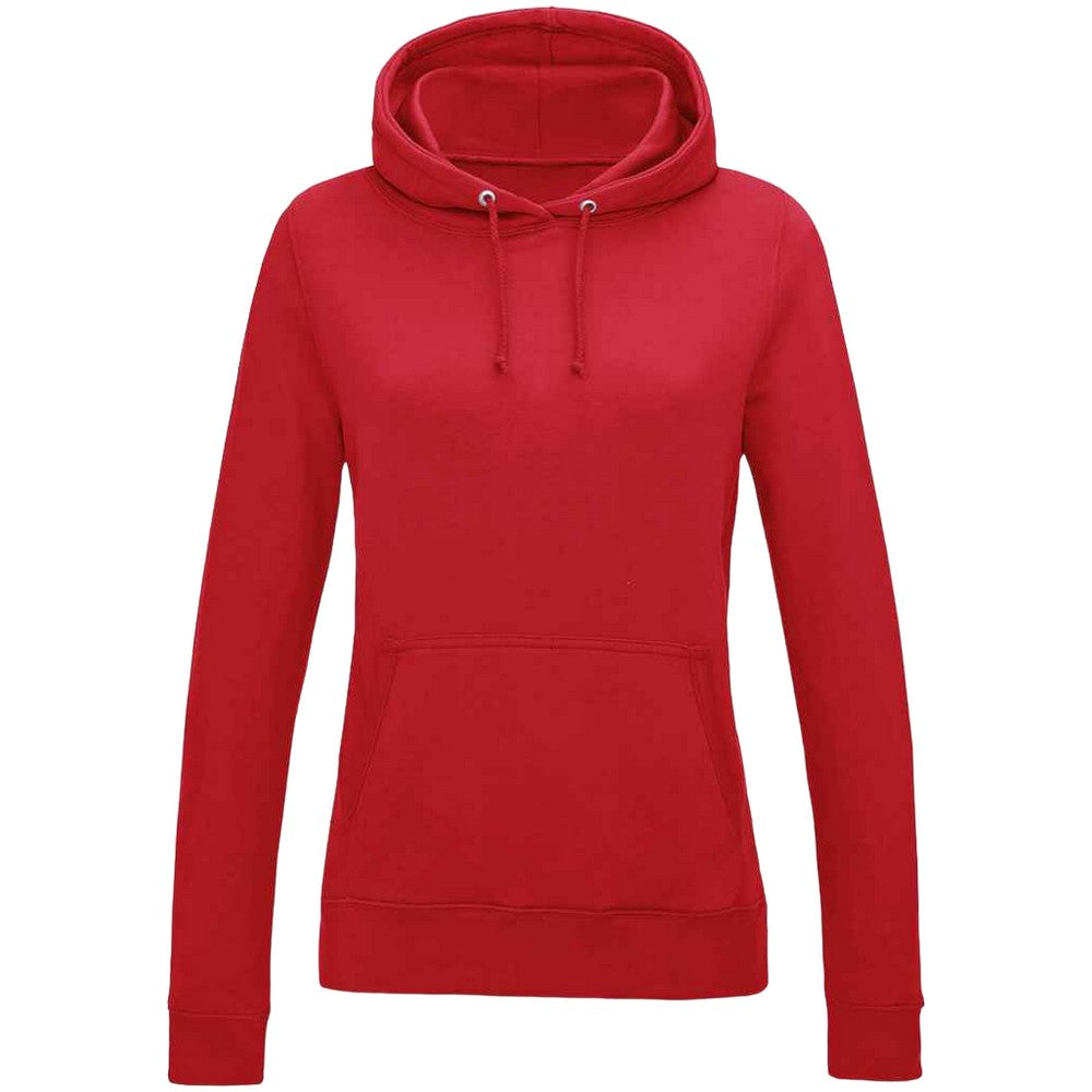 Fire Red - Front - AWDis Womens-Ladies Girlie College Hoodie