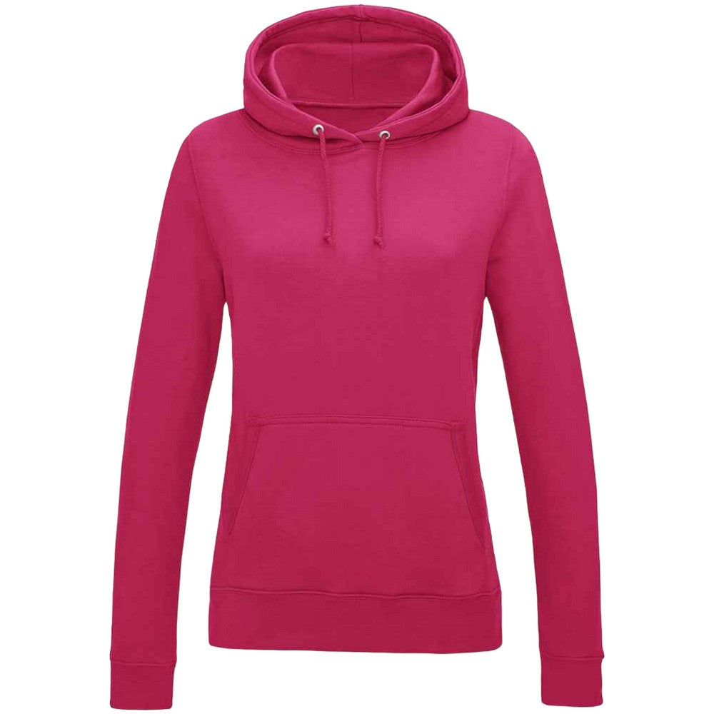 Hot Pink - Front - AWDis Womens-Ladies Girlie College Hoodie