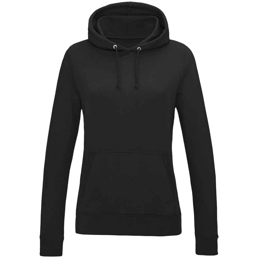 Jet Black - Front - AWDis Womens-Ladies Girlie College Hoodie
