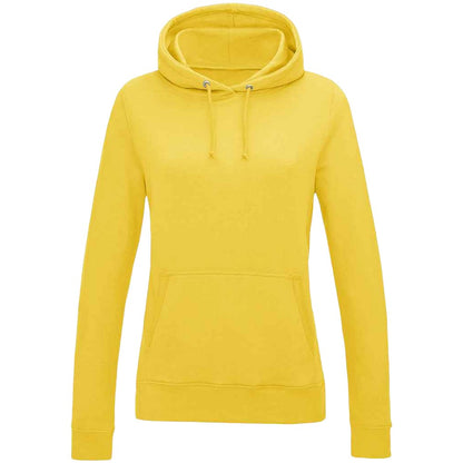 Sun Yellow - Front - AWDis Womens-Ladies Girlie College Hoodie