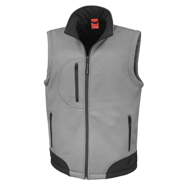 Workguard Grey-Black - Front - Result Mens Soft Shell Bodywarmer