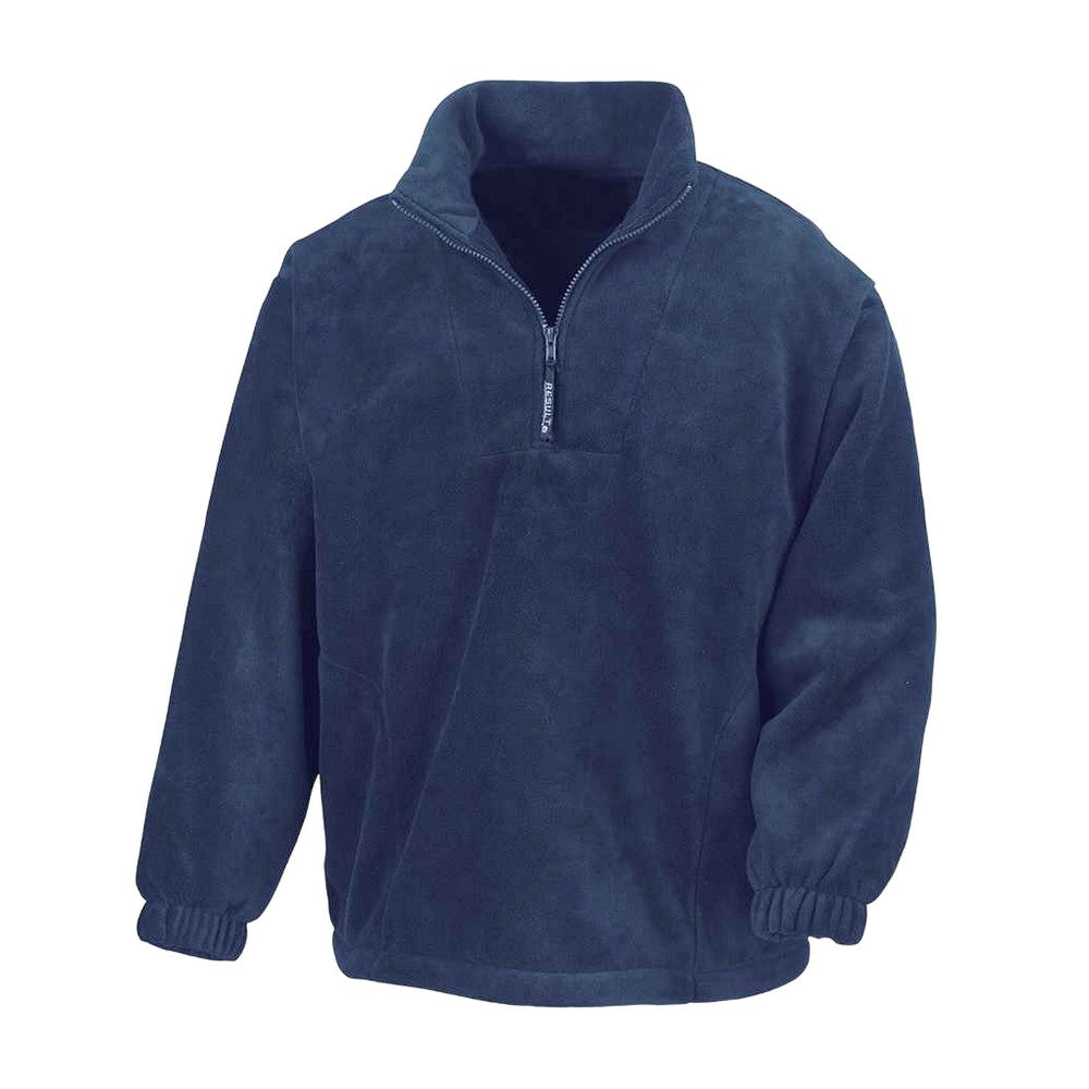 Navy - Front - Result Adults Unisex Polartherm Zip Neck Fleece