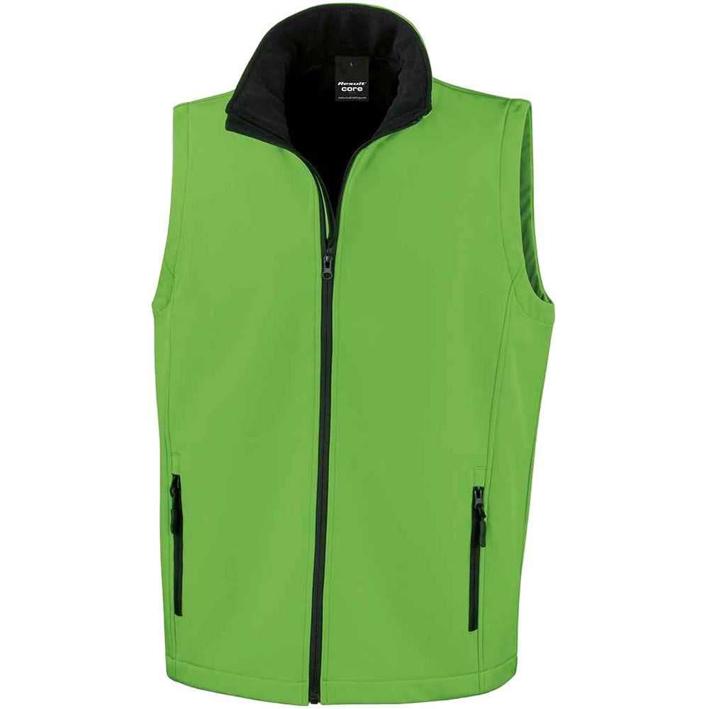 Vivid Green-Black - Front - Result Mens Core Printable Soft Shell Bodywarmer
