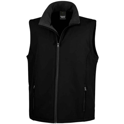 Black - Front - Result Mens Core Printable Soft Shell Bodywarmer