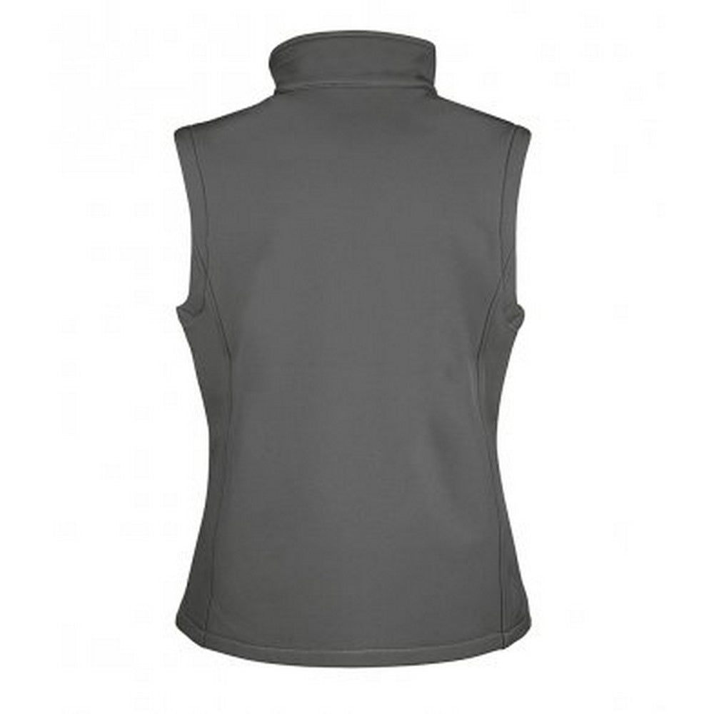 Charcoal-Black - Back - Result Womens-Ladies Core Printable Soft Shell Bodywarmer
