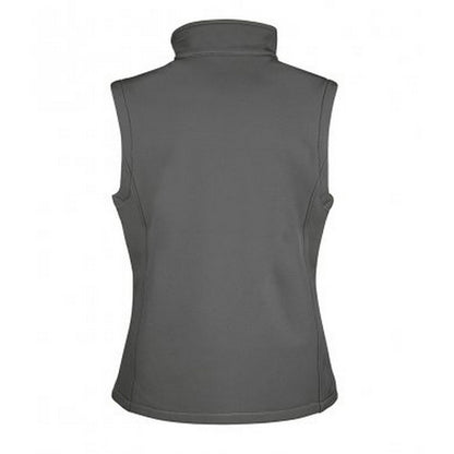 Charcoal-Black - Back - Result Womens-Ladies Core Printable Soft Shell Bodywarmer