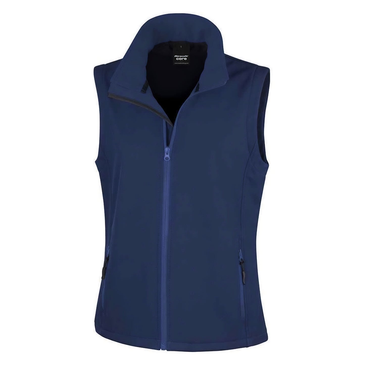 Navy - Front - Result Womens-Ladies Core Printable Soft Shell Bodywarmer