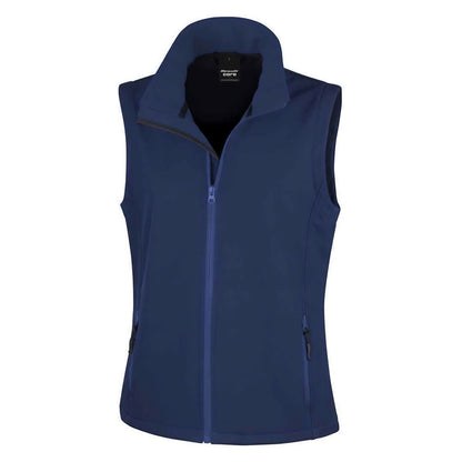 Navy - Front - Result Womens-Ladies Core Printable Soft Shell Bodywarmer