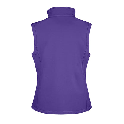 Purple-Black - Back - Result Womens-Ladies Core Printable Soft Shell Bodywarmer