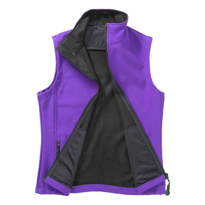 Purple-Black - Side - Result Womens-Ladies Core Printable Soft Shell Bodywarmer
