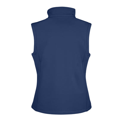 Navy-Royal Blue - Back - Result Womens-Ladies Core Printable Soft Shell Bodywarmer
