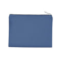Dusty Blue-Silver - Front - Kimood Medium Cotton Canvas Pouch