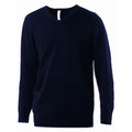 Navy - Front - Kariban Mens Cotton Acrylic V Neck Sweater