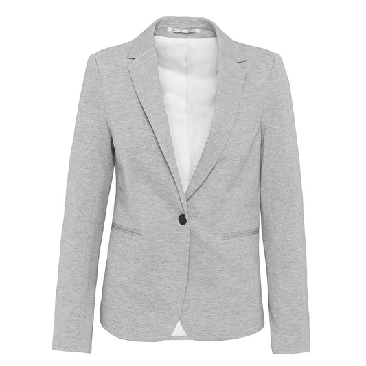 Light Grey Heather - Front - Kariban Womens-Ladies Knitted Blazer