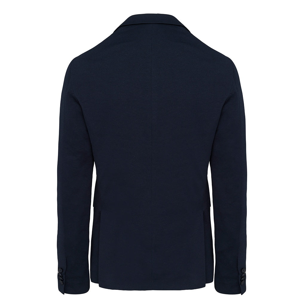 Night Navy Heather - Back - Kariban Mens Knitted Blazer