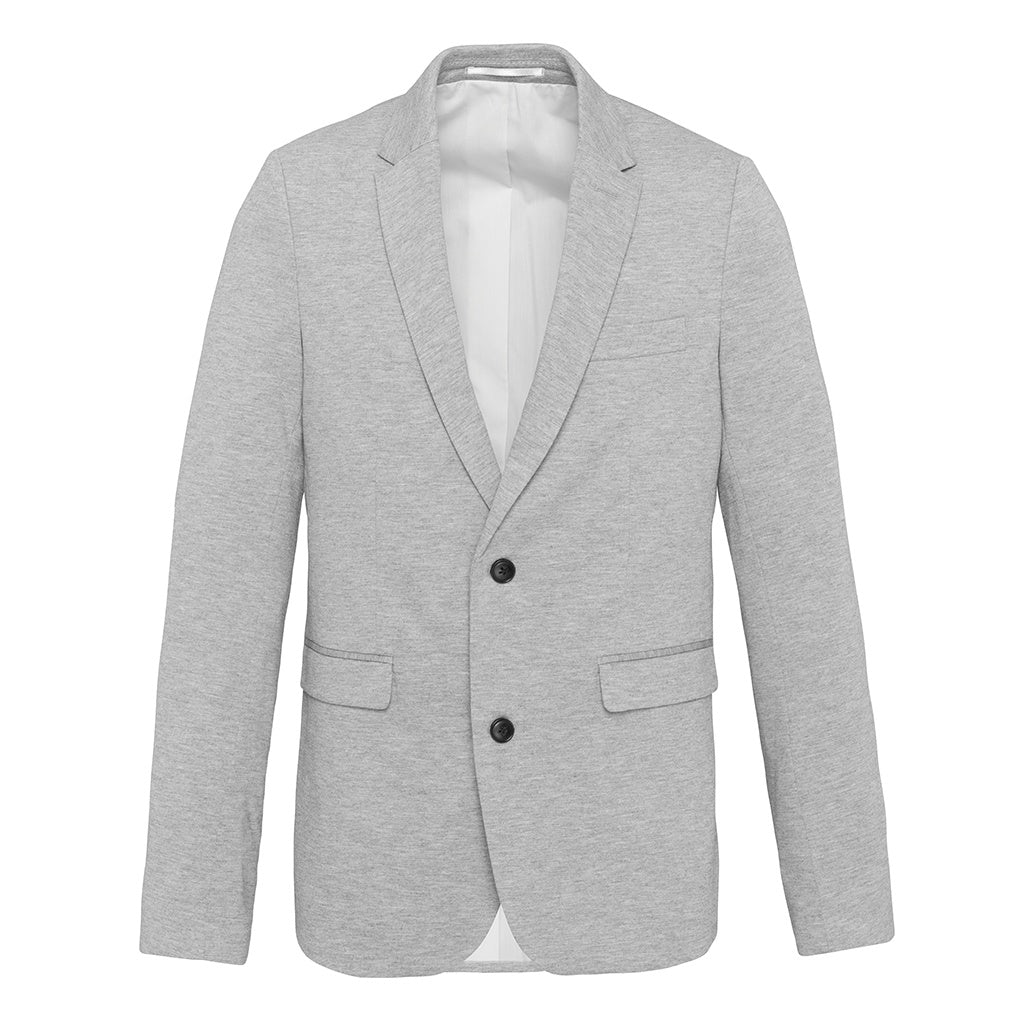 Light Grey Heather - Front - Kariban Mens Knitted Blazer