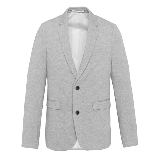 Light Grey Heather - Front - Kariban Mens Knitted Blazer