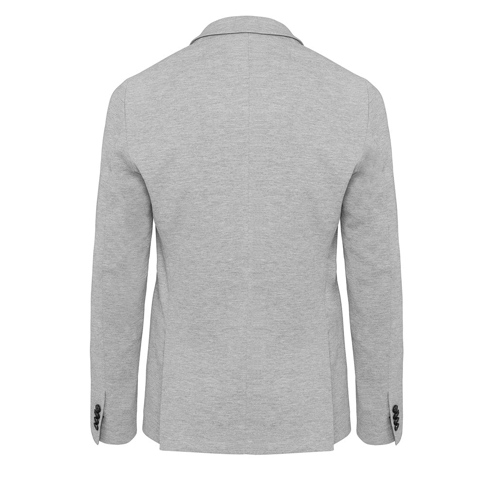 Light Grey Heather - Back - Kariban Mens Knitted Blazer