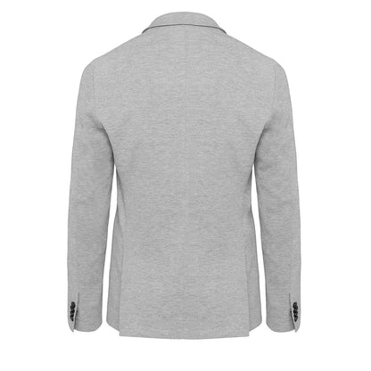 Light Grey Heather - Back - Kariban Mens Knitted Blazer