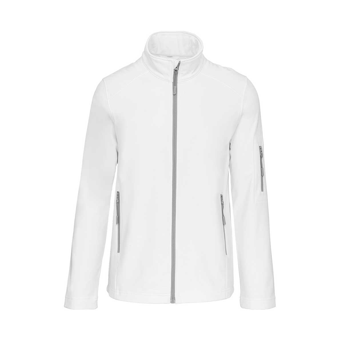 White - Front - Kariban Mens Soft Shell Jacket