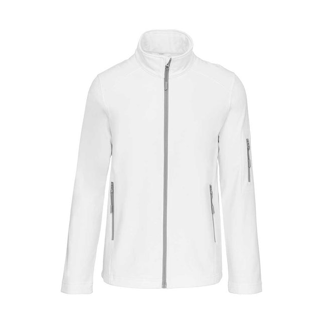 White - Front - Kariban Mens Soft Shell Jacket