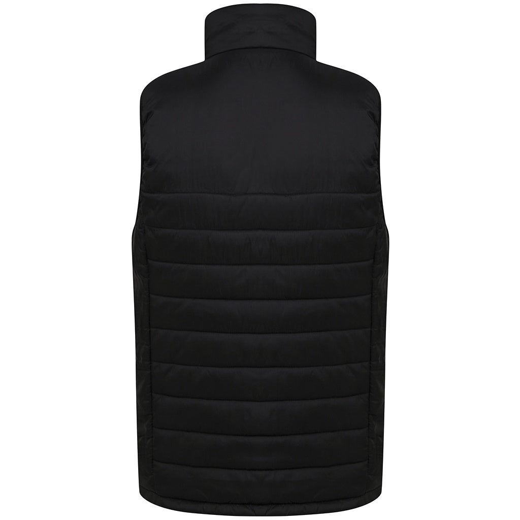 Black - Back - Henbury Unisex Adults Padded Gilet