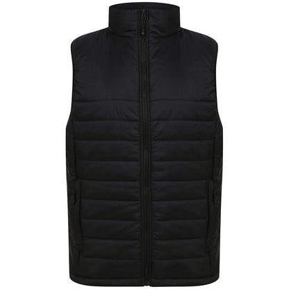 Black - Front - Henbury Unisex Adults Padded Gilet